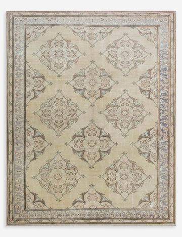 Vintage Turkish Hand-Knotted Wool Rug No. 588, 6'7" x 9'4"