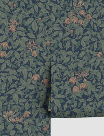 Scalamandre Linnea Wallpaper by Sandberg, Midnight Blue - Swatch