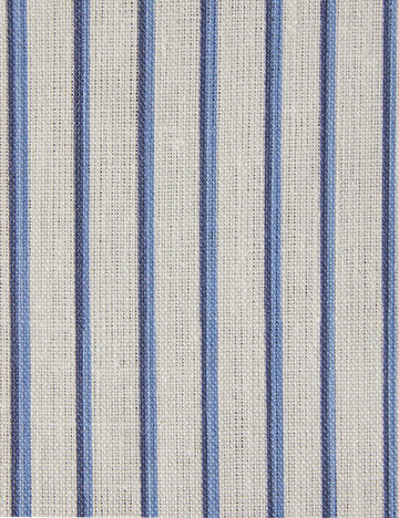 Almo Linen Fabric Swatch by Annie Coop, Blue and White