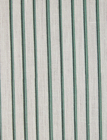Almo Linen Fabric Swatch by Annie Coop, Green and White