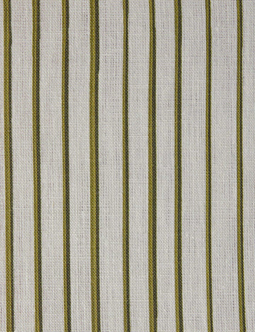 Almo Linen Fabric Swatch by Annie Coop, Olive and White