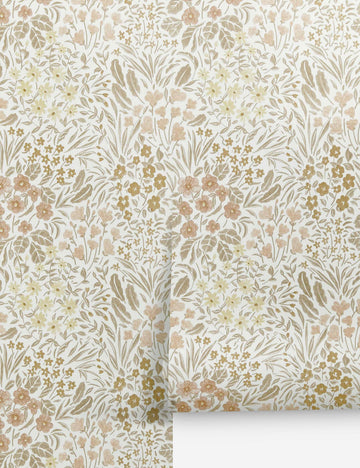 Rylee + Cru Floral Field Wallpaper Warm - Swatch