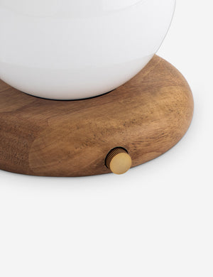 Close up of the Washburn minimalist rechargeable table lamp.