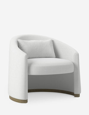 Angled view of the Macallister shelf seat accent chair