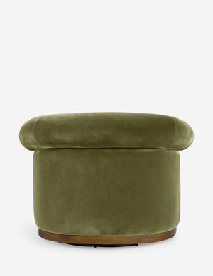Back of the Rochester velvet barrel back swivel chair