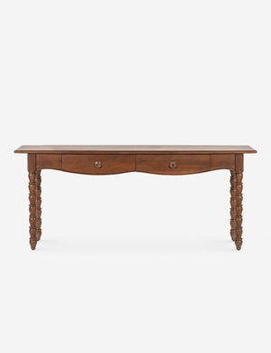 Foxton beaded turned wood two drawer console table