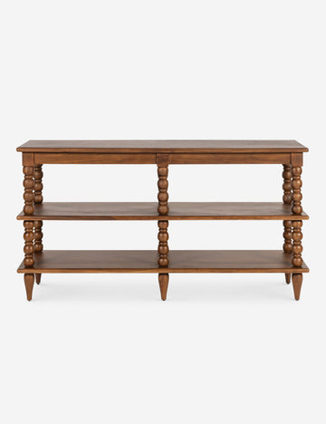 #color::brown | Foxton beaded turned wood low bookcase