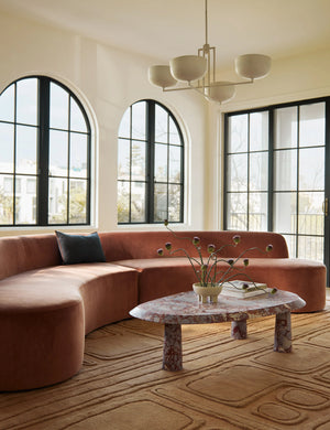 Cara Sectional Sofa : Talc Performance Linen / 145