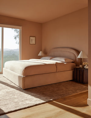 Newbery Platform Bed : White Boucle / Queen