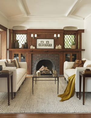 Uma Hand-Knotted Wool Rug Swatch, Black and Natural