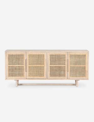 Margot whitewashed natural mango wood sideboard with cane doors.