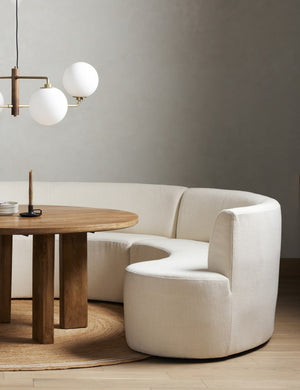Kaylani Dining Bench : Ivory Performance Fabric