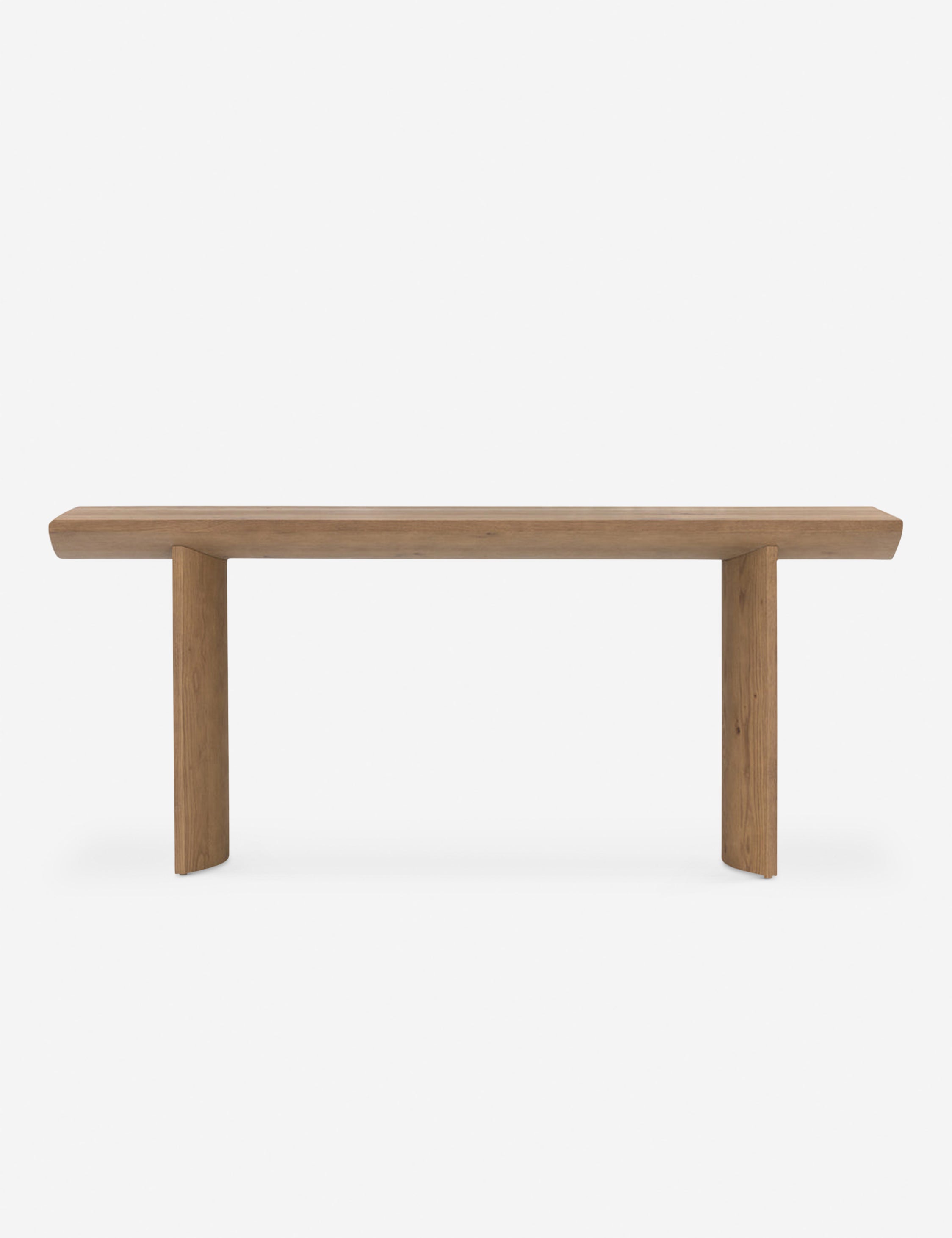 #color::natural | Remwald sculptural oak wood console table.