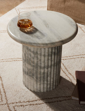 Mercer Round Side Table : Black Marble