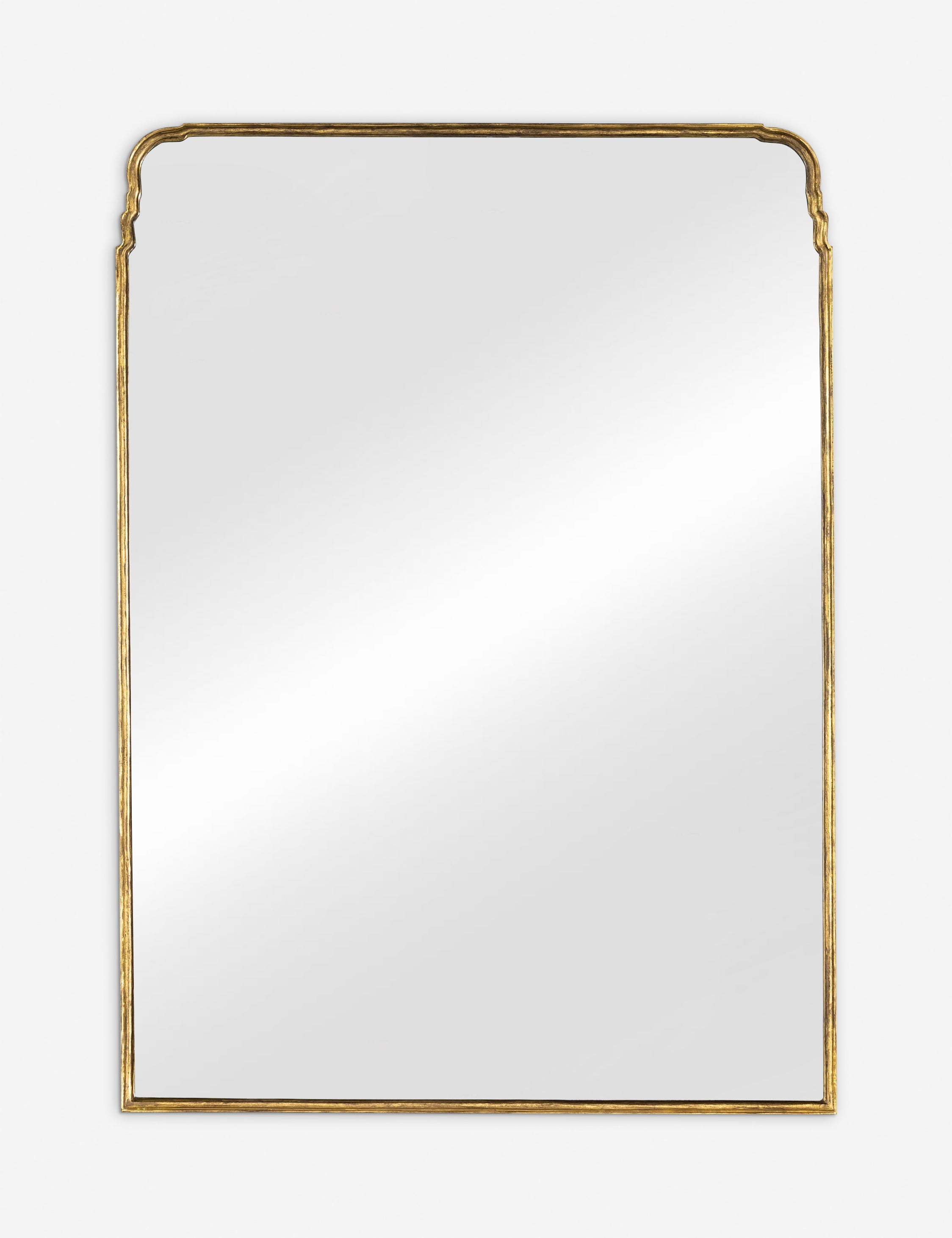 | Teresa thin gold-leaf frame floor mirror.