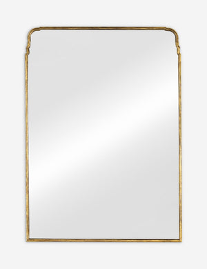 Teresa thin gold-leaf frame floor mirror.