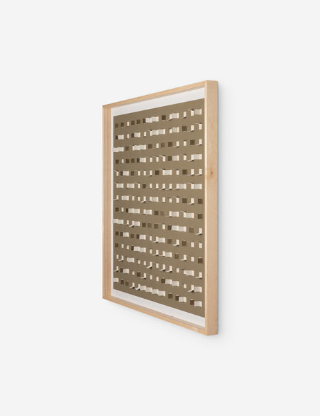 #color::taupe-and-sand #size::48--x-48- | Angled view of the See through taupe and sand wall art