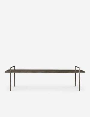 Indrani sleek wooden bench with iron frame.