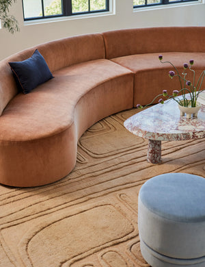 Cara Sectional Sofa : Talc Performance Linen / 145
