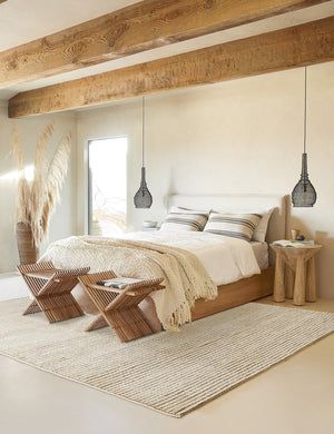 Uma Hand-Knotted Wool Rug Swatch, Taupe and Natural