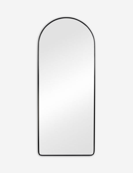 #color::black | Shashenka black arched floor mirror