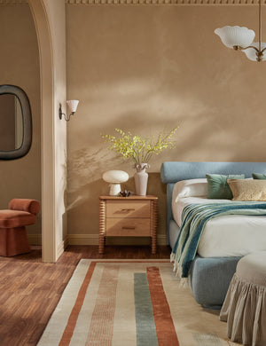 Pemberton Hand-Loomed Wool Blend Rug Swatch, Rust and Blue