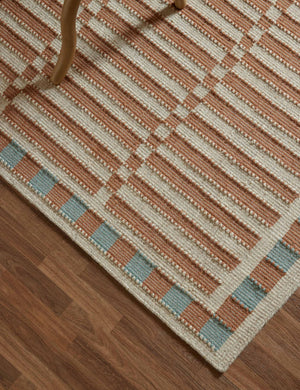 Joslin Flat Weave Blend Rug Swatch, Rose and Blue