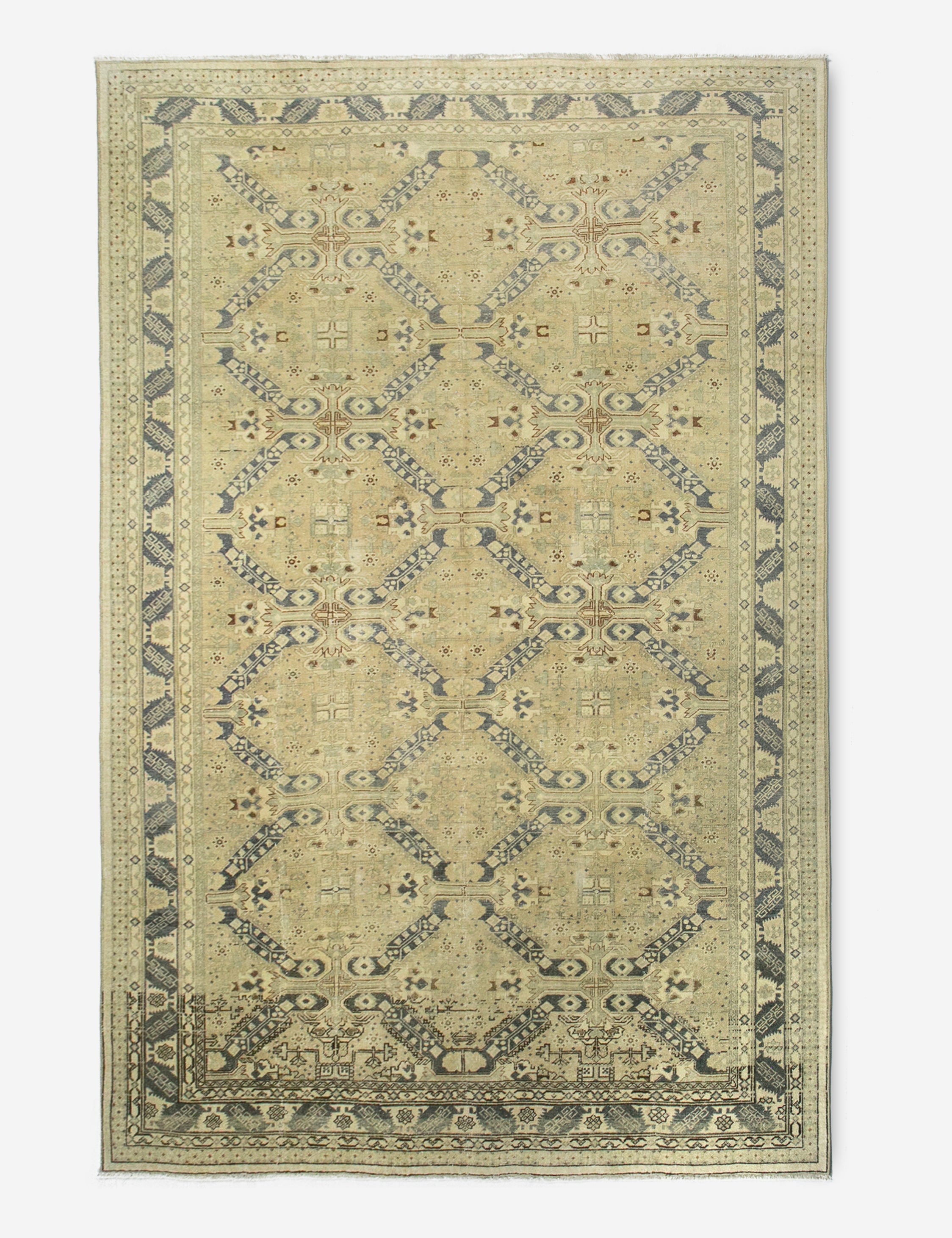 Vintage Turkish Hand-Knotted Wool Rug No. 382, 6'5" x 9'5"