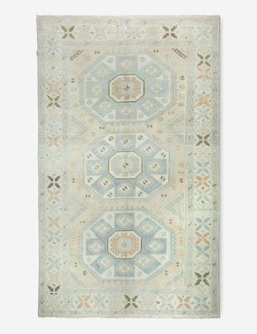 Vintage Turkish Hand-Knotted Wool Rug No. 381, 6'5" x 9'10"