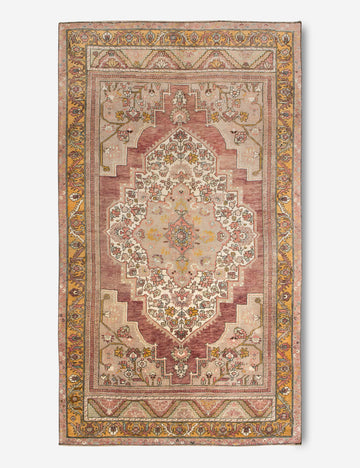 Vintage Turkish Hand-Knotted Wool Rug No. 406, 5'3" x 10'