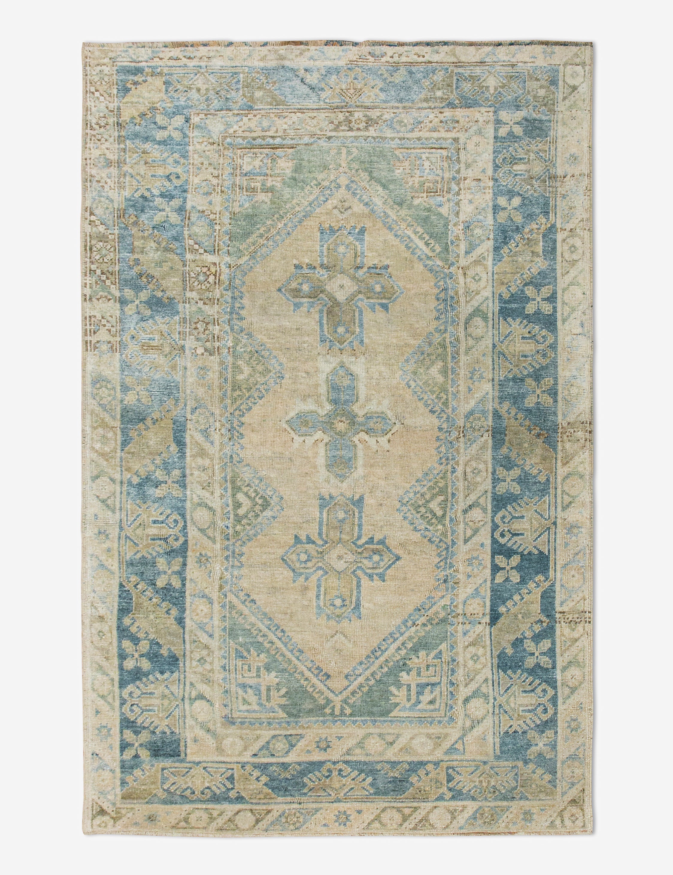 Vintage Turkish Hand-Knotted Wool Rug No. 459, 4'4" x 6'7"