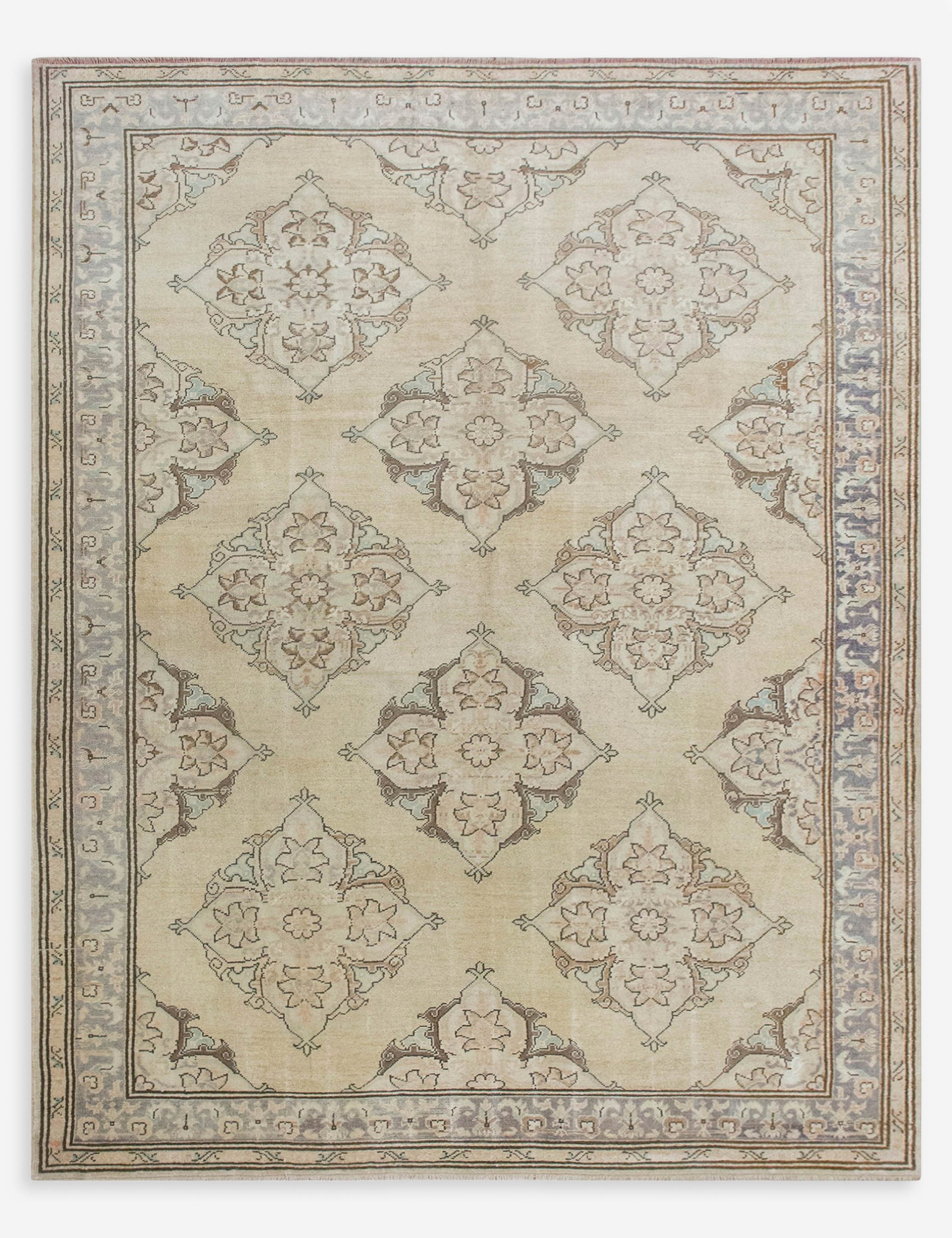 Vintage Turkish Hand-Knotted Wool Rug No. 588, 6'7" x 9'4"