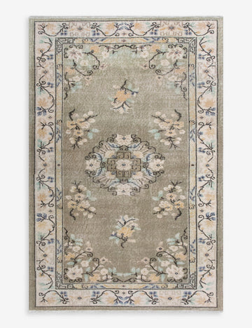 Vintage Turkish Hand-Knotted Wool Rug No. 598, 4'2" x 7'3"
