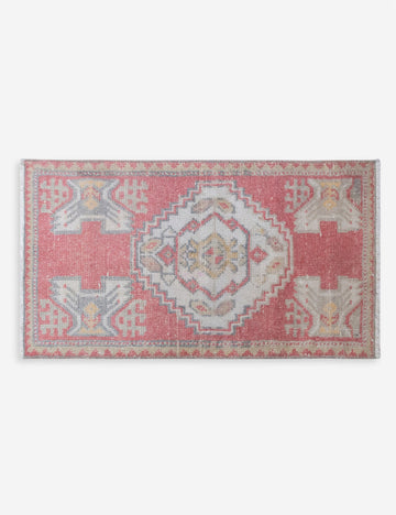 Vintage Turkish Hand-Knotted Wool Mini Rug No. 308, 1'7" x 3'2"