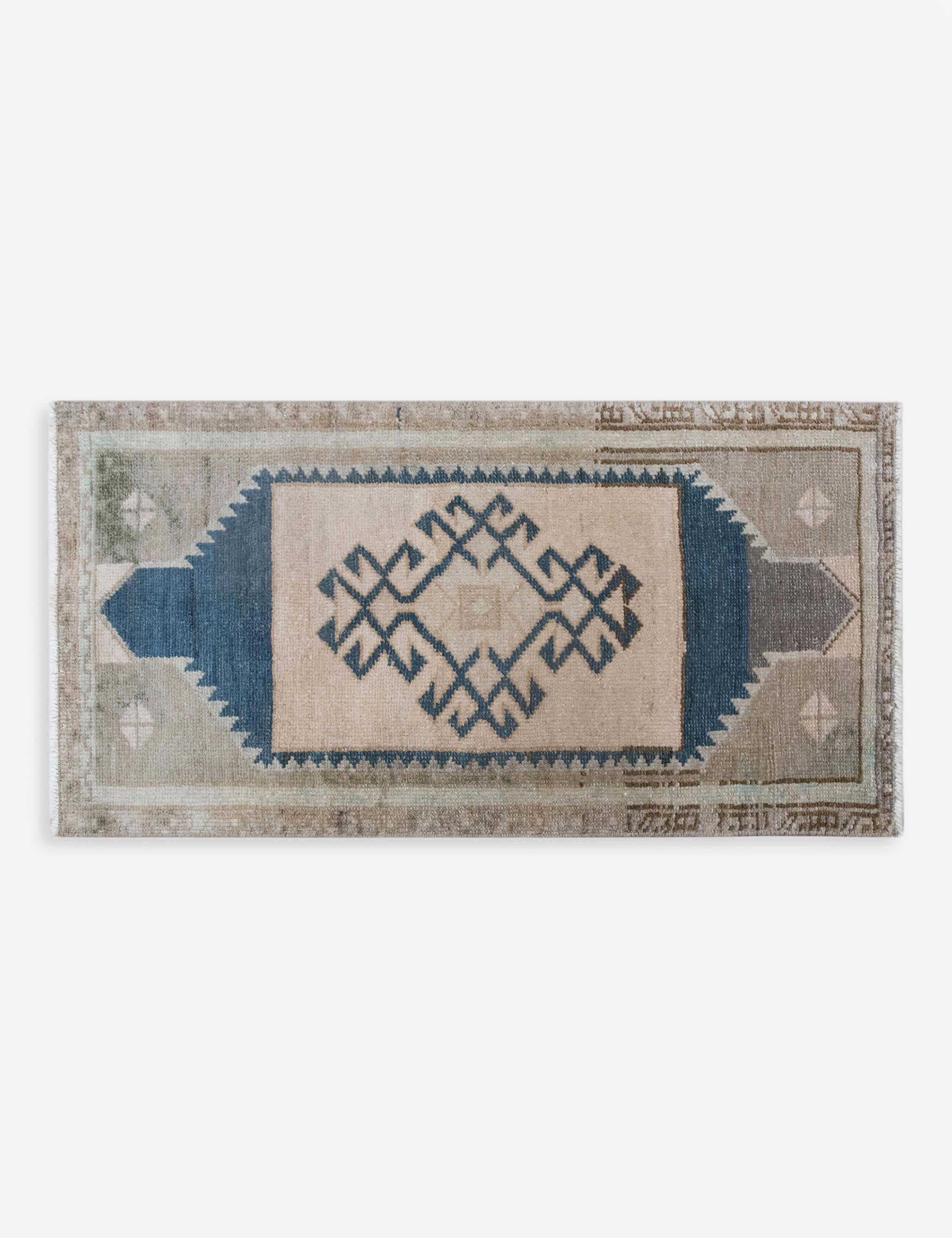 Vintage Turkish Hand-Knotted Wool Mini Rug No. 311, 1'5" x 3'1"
