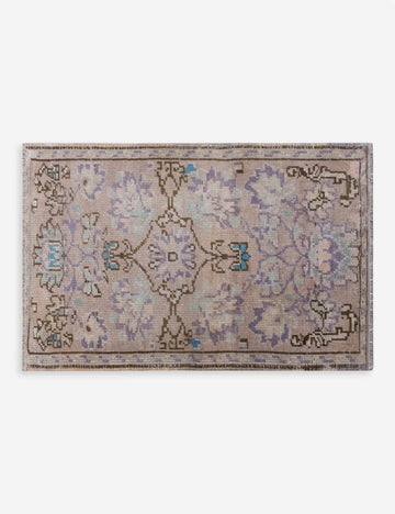 Vintage Turkish Hand-Knotted Wool Mini Rug No. 313, 1'11" x 3'2"