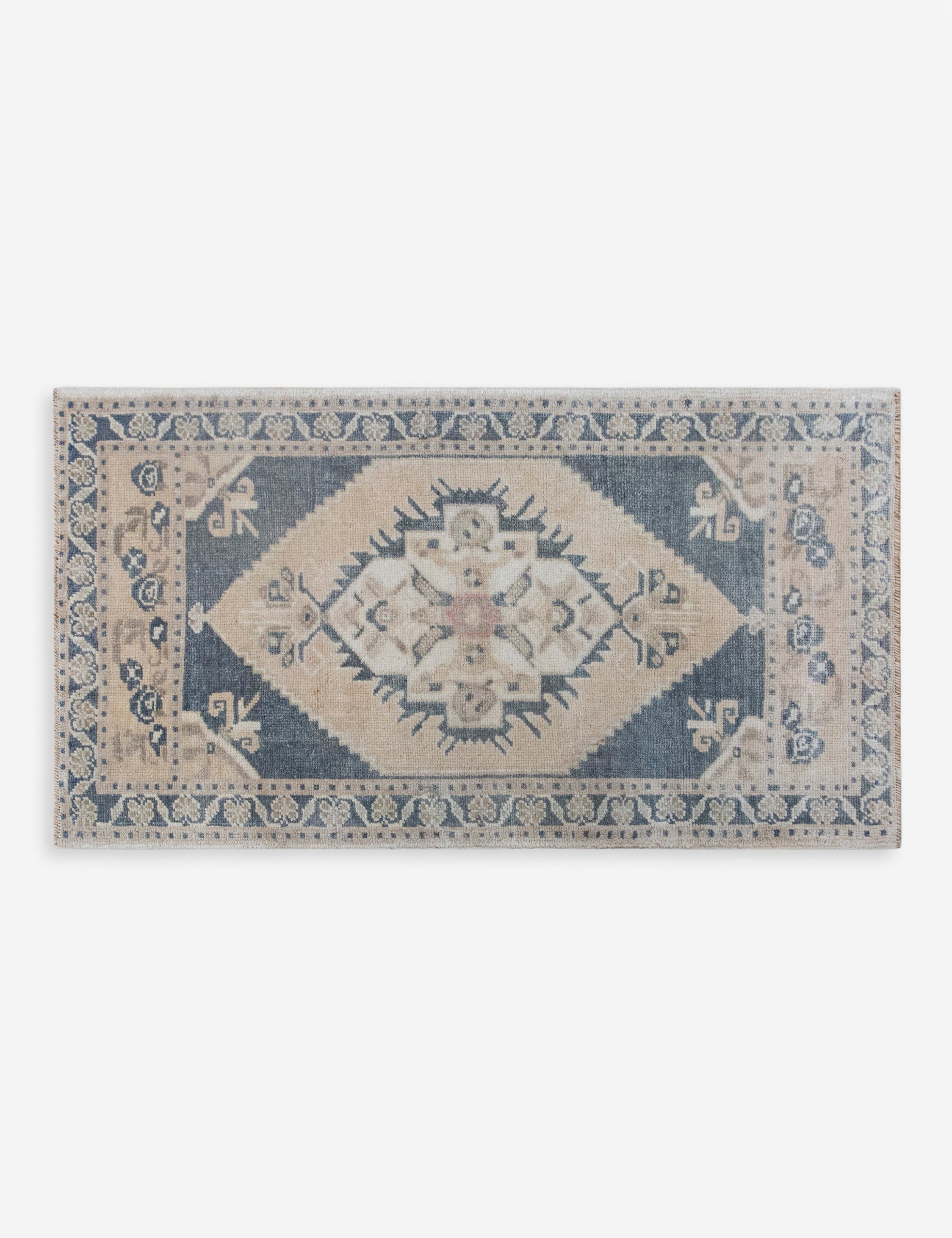 Vintage Turkish Hand-Knotted Wool Mini Rug No. 322, 1'8" x 3'2"