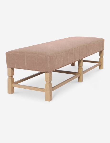 #color::apricot-linen | Angled view of the Ambleside Apricot Linen bench
