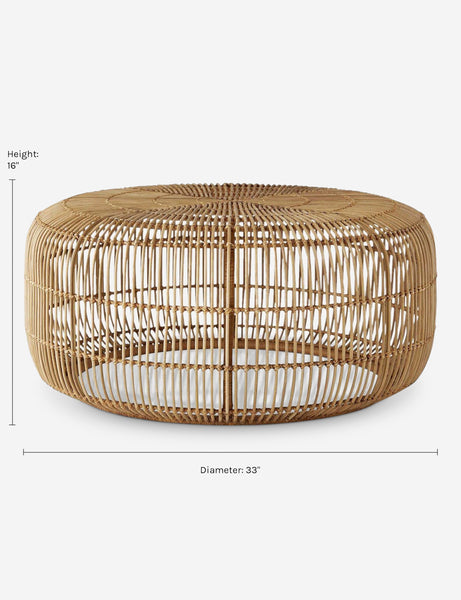 | Dimensions on the Amina round coffee table