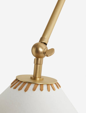 Close up of the Arroyo Mixed-Material Adjustable Arm Sconce by Elan Byrd.