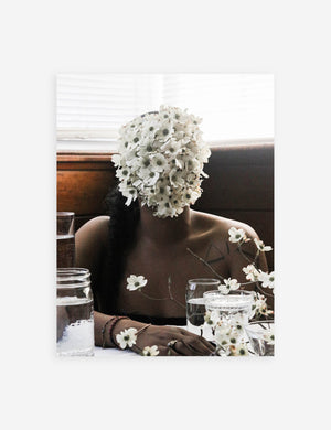 Southern Woman in White Dogwoods Photography Print unframed