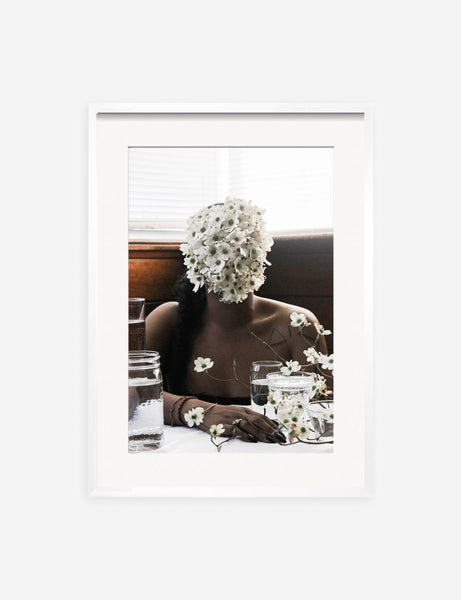 #color::white #size::13.5--x-17.5-- #size::21.5--x-29.5-- #size::25.5--x-35.5-- | Southern Woman in White Dogwoods Photography Print in a white frame