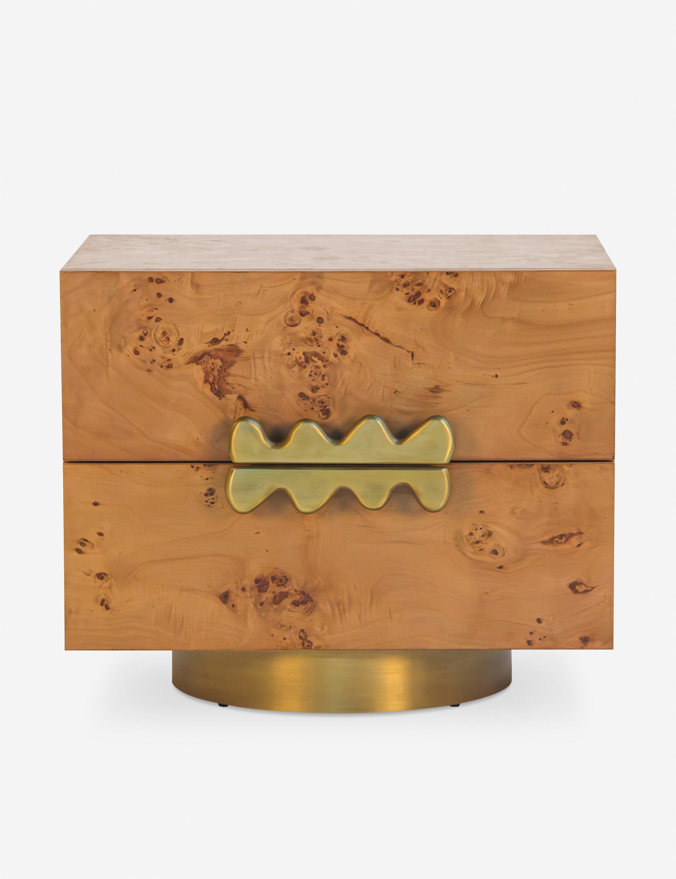 #color::natural-burl | Bertone burl wood 2-drawer nightstand