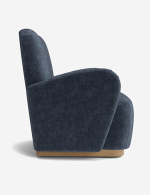 Open Box: Bei Swivel Chair, Indigo Performance Striated Velvet by DISC Interiors