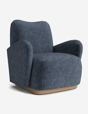 Open Box: Bei Swivel Chair, Indigo Performance Striated Velvet by DISC Interiors