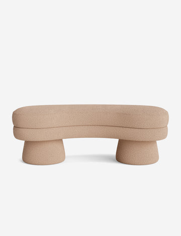 Open Box: Bellet Bench, Pearl Luxe Boucle
