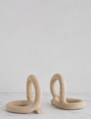 Bacchus natural speckled ceramic bookends by sin