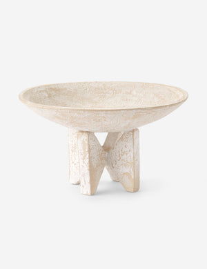 Loire geometric footed ceramic bowl by Lemiuex et Cie.