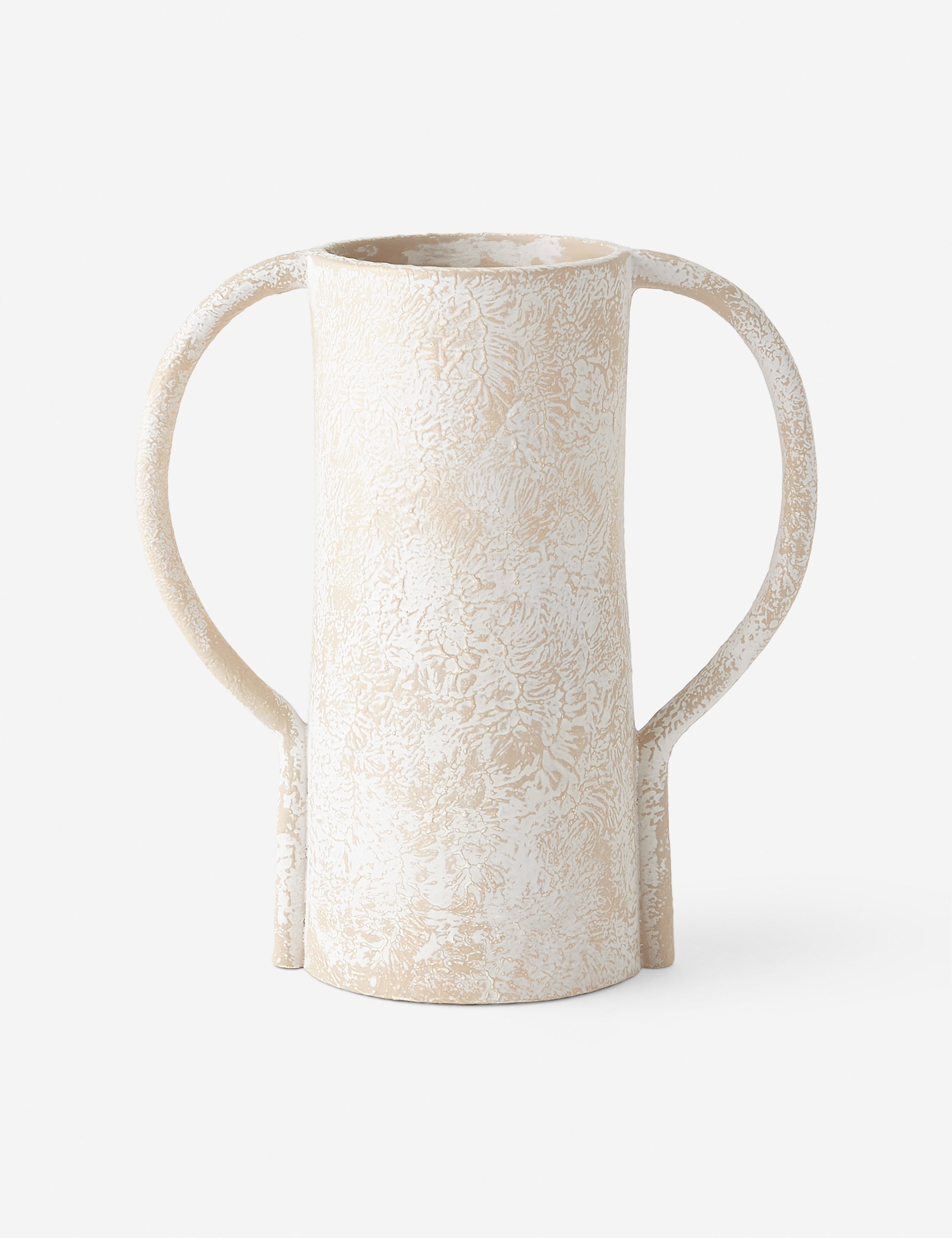 #color::white | Rhone oversize handle ceramic vase by Lemiuex et Cie.