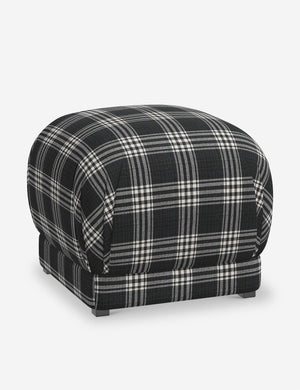Angled view of the Bailee Prep School Plaid ottoman